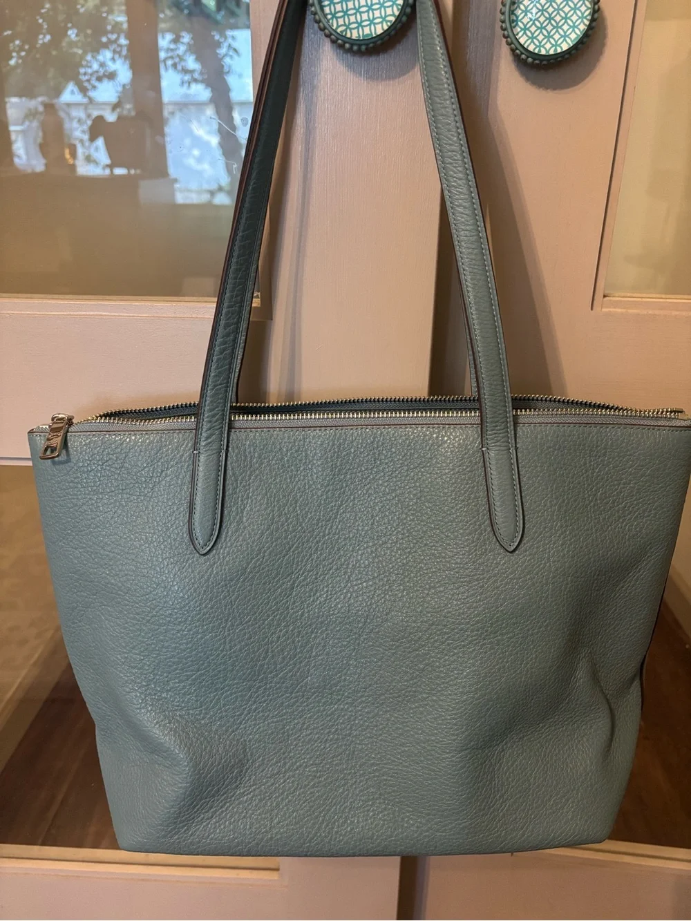 Coach Pebbled Leather Taylor tote marine
